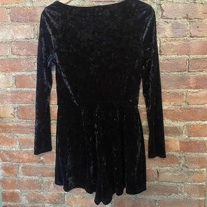 Urban Outfitters Black Sweetheart Velvet Romper
